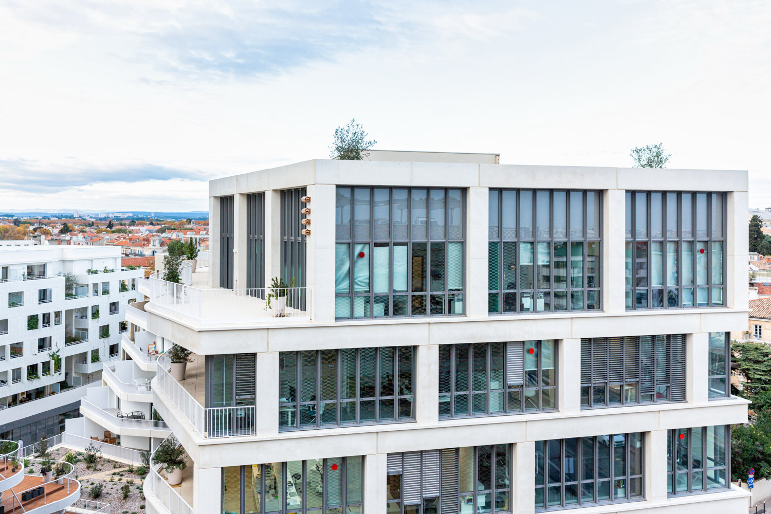 Photographie d'architecture du bâtiment Klesia à Montpellier